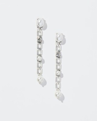 Faux Pearl Linear Earrings
