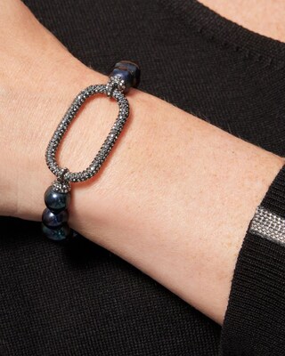 Fresh Water Pearl Pavé Stretch Bracelet