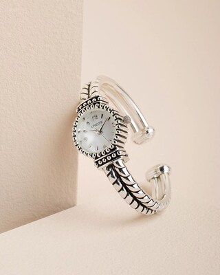 Anneliese Silver-Tone Cuff Watch