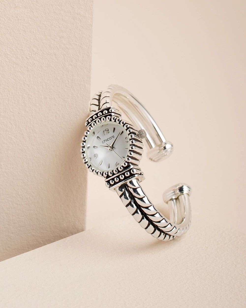 Anneliese Silver-Tone Cuff Watch