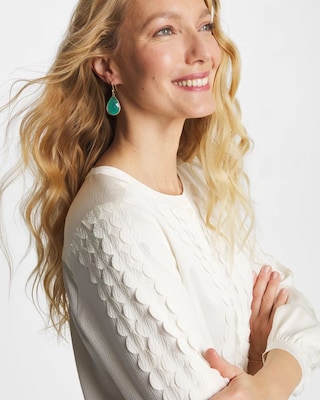 Green Teardrop Fishwire Earrings click to view larger image.