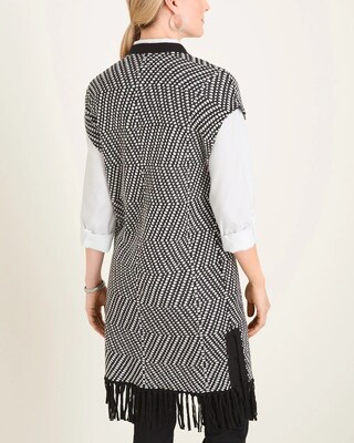 Patterned Fringe-Detail Sweater Vest
