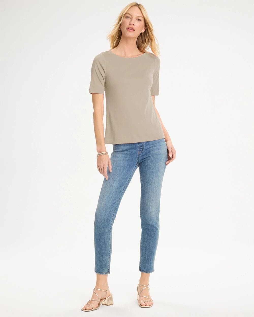 Pima Elbow Sleeve Tee click to view larger image.