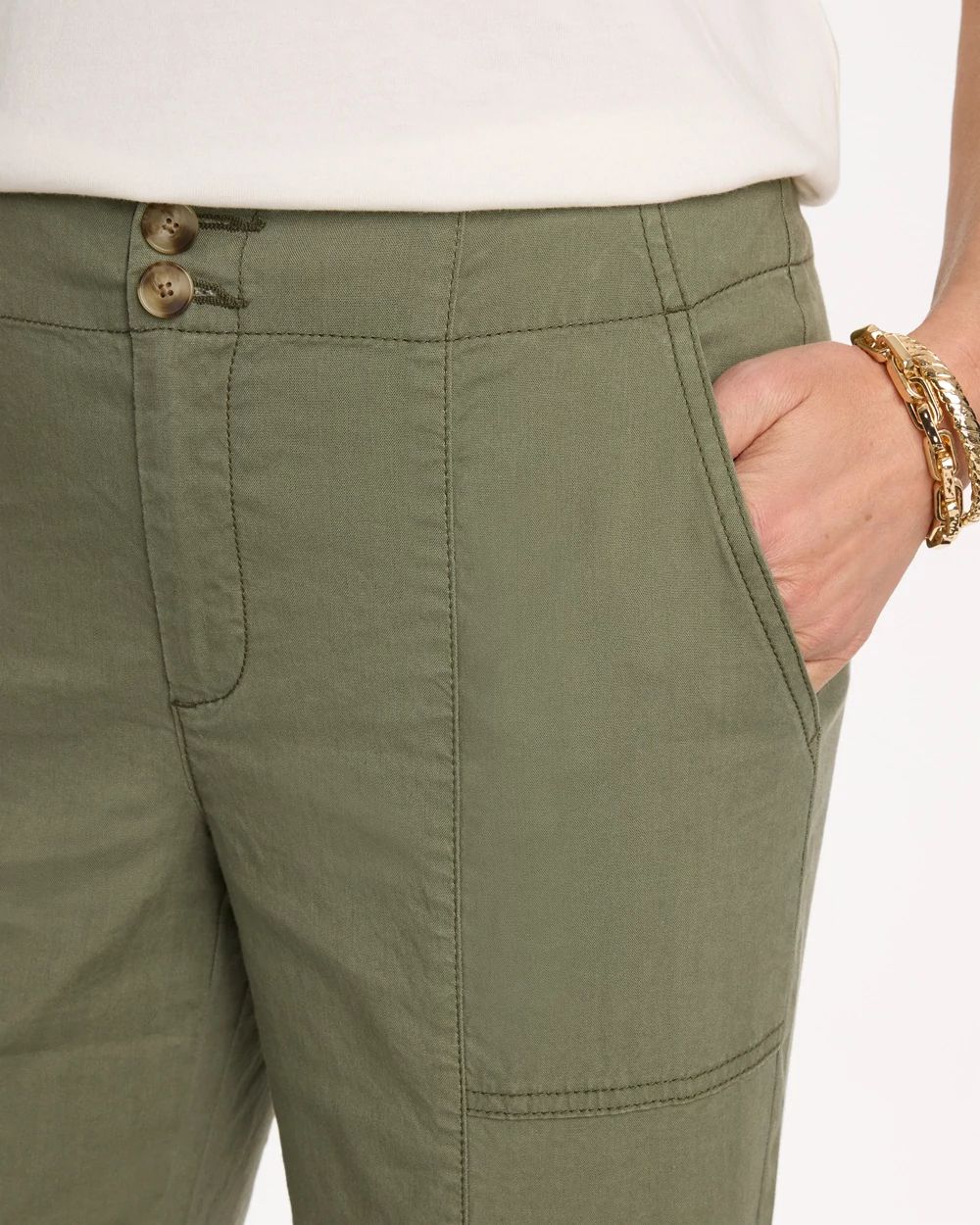 Relaxed Linen Crop Pant click to view larger image.