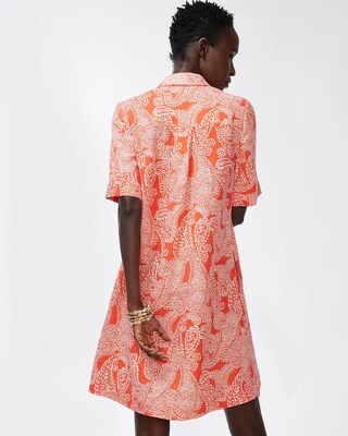 Linen Paisley Popover Dress