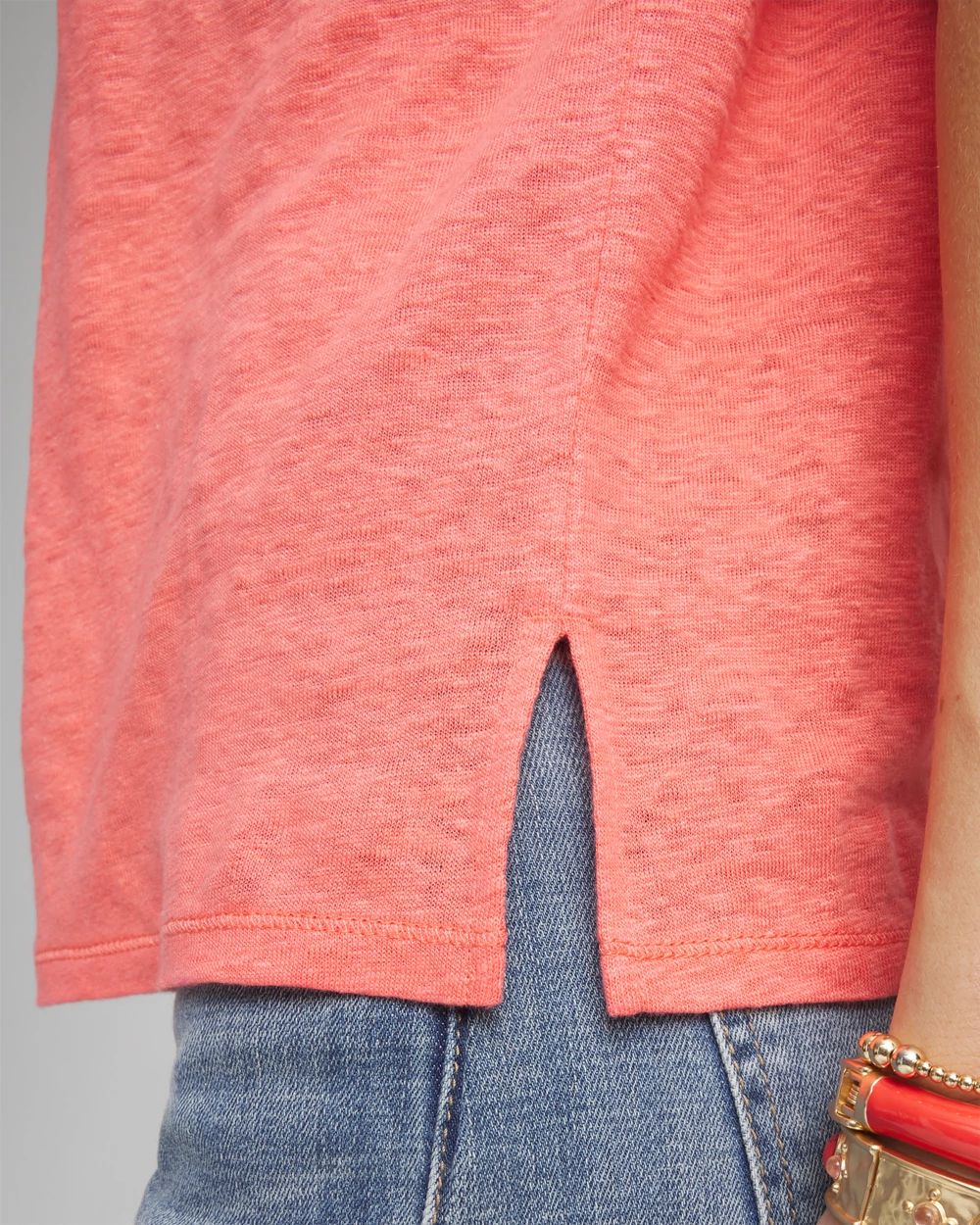 Sweater Trim Linen Tee