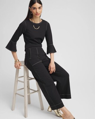 Contrast Stitch Detail Top