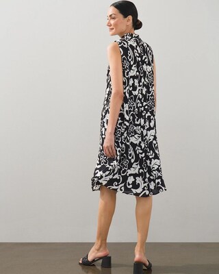 Black Label Print Crinkle Dress