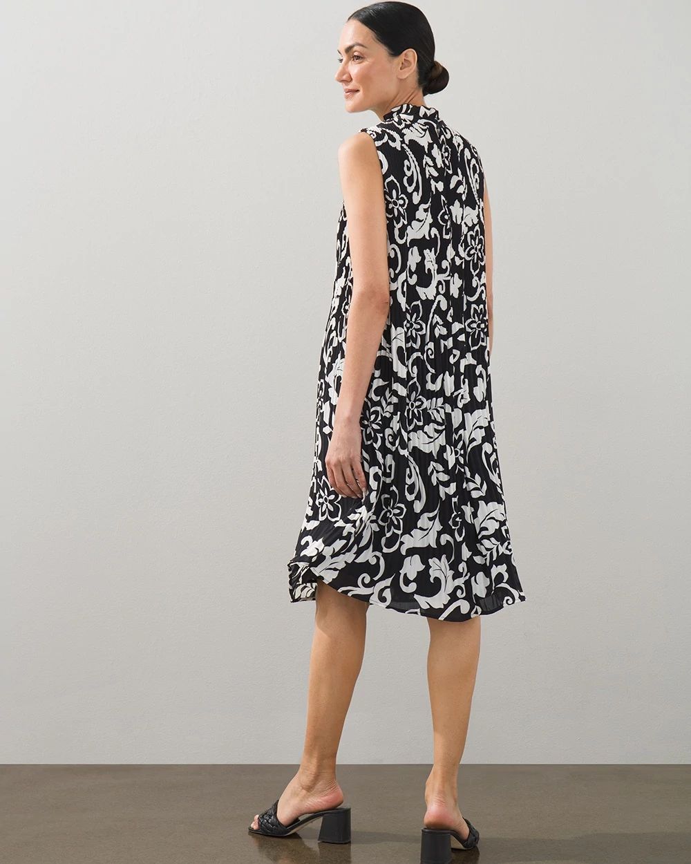 Black Label Print Crinkle Dress