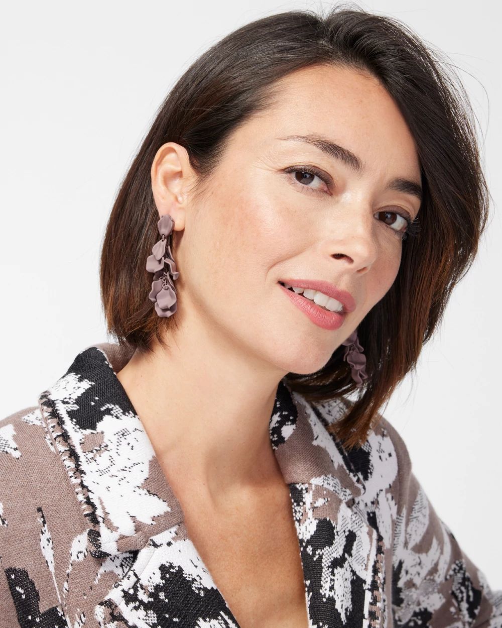 Taupe Cluster Earrings