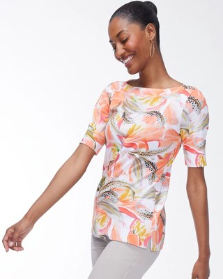 Pima Tiger Lily Print Everyday Tee