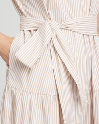 Poplin Stripe Shirt Dress click to view larger image.