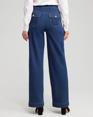 Pull-on Wide Leg Jeans