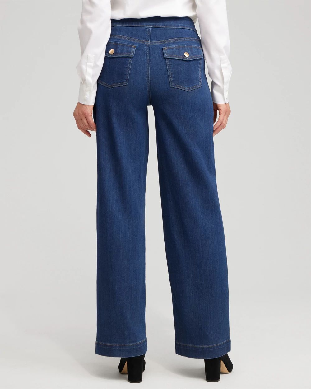 Pull-on Wide Leg Jeans