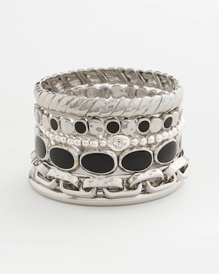 Black Large Stretch Bracelet click to view larger image.