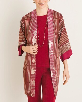 Travelers Collection Mixed-Print Kimono