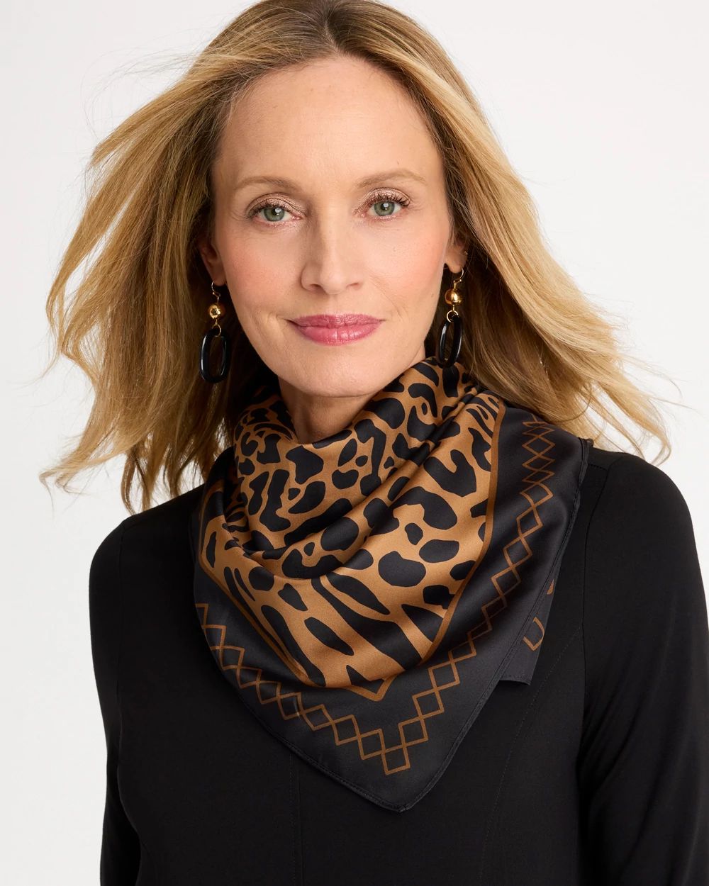 Animal Print Square Scarf click to view larger image.