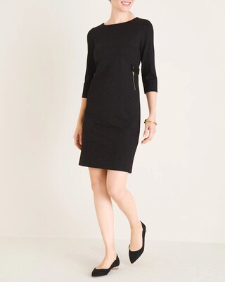 Ponte Jacquard Sheath Dress