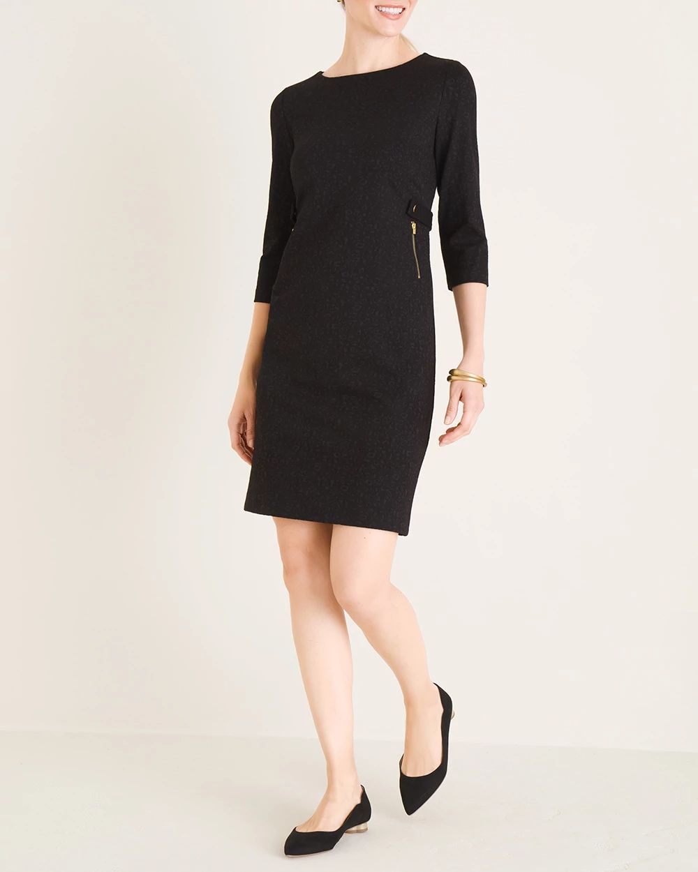 Ponte Jacquard Sheath Dress