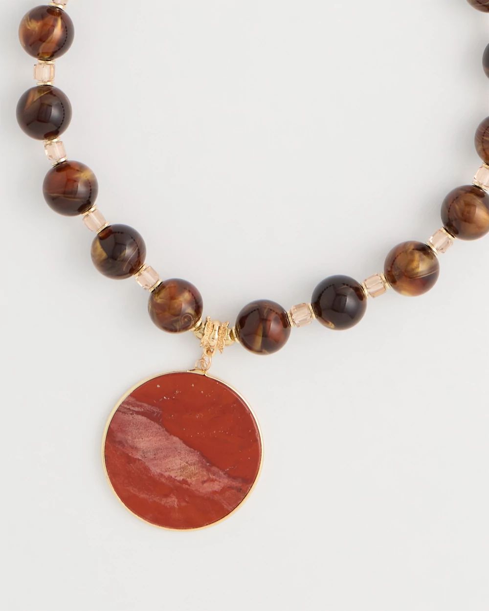 Neutral Orange Pendant Necklace click to view larger image.