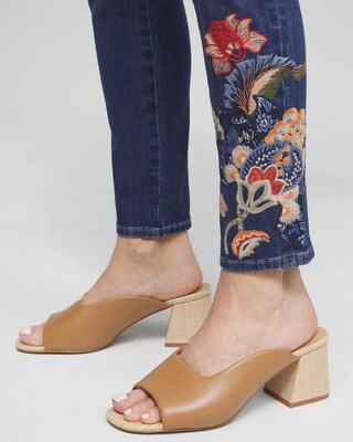 Petite Embroidered Pull-on Ankle Jeggings