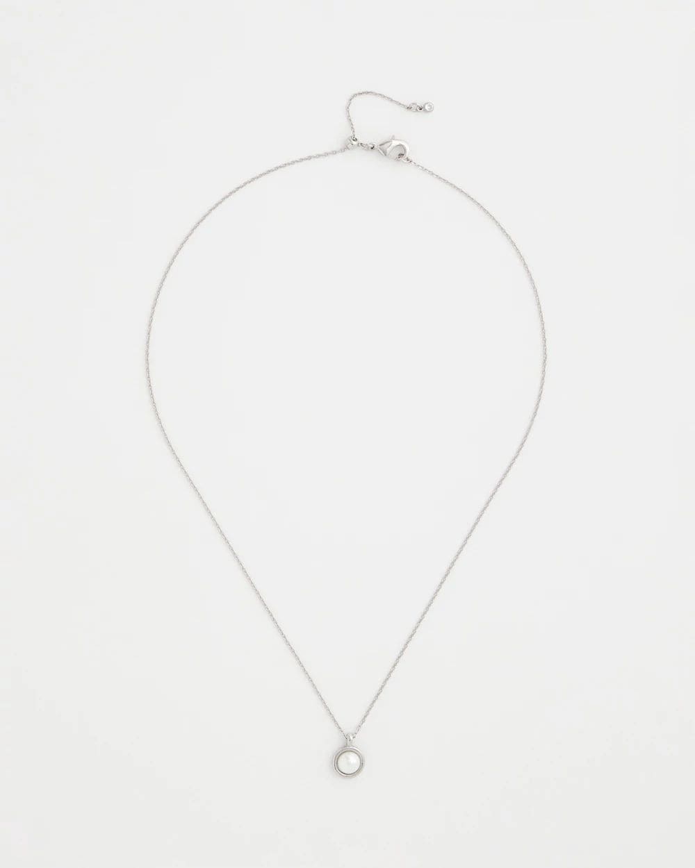 Silver Pearl Single Strand Necklace
