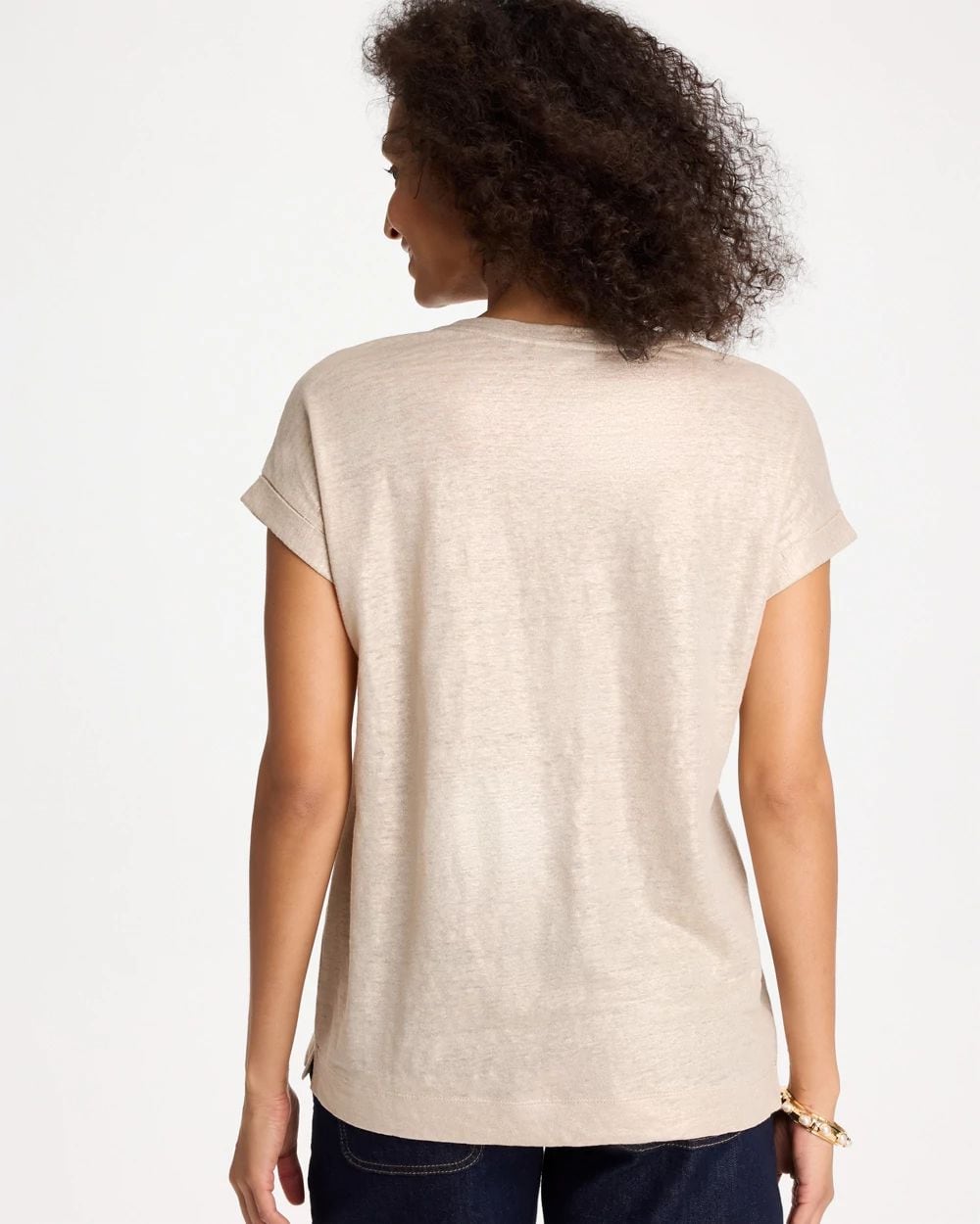 Foiled Linen Button Tunic