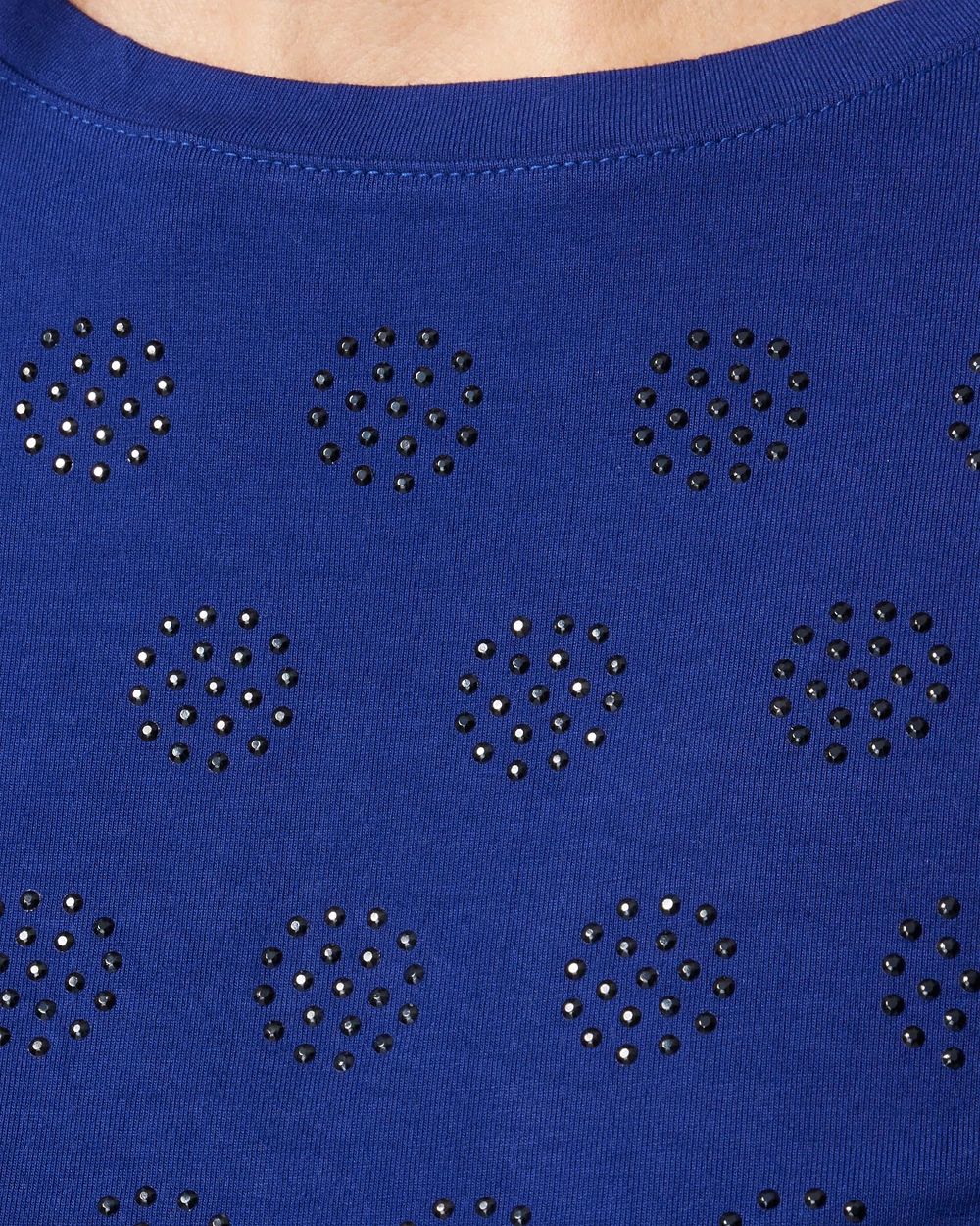 Touch of Cool Blue Embellished Layering Tee