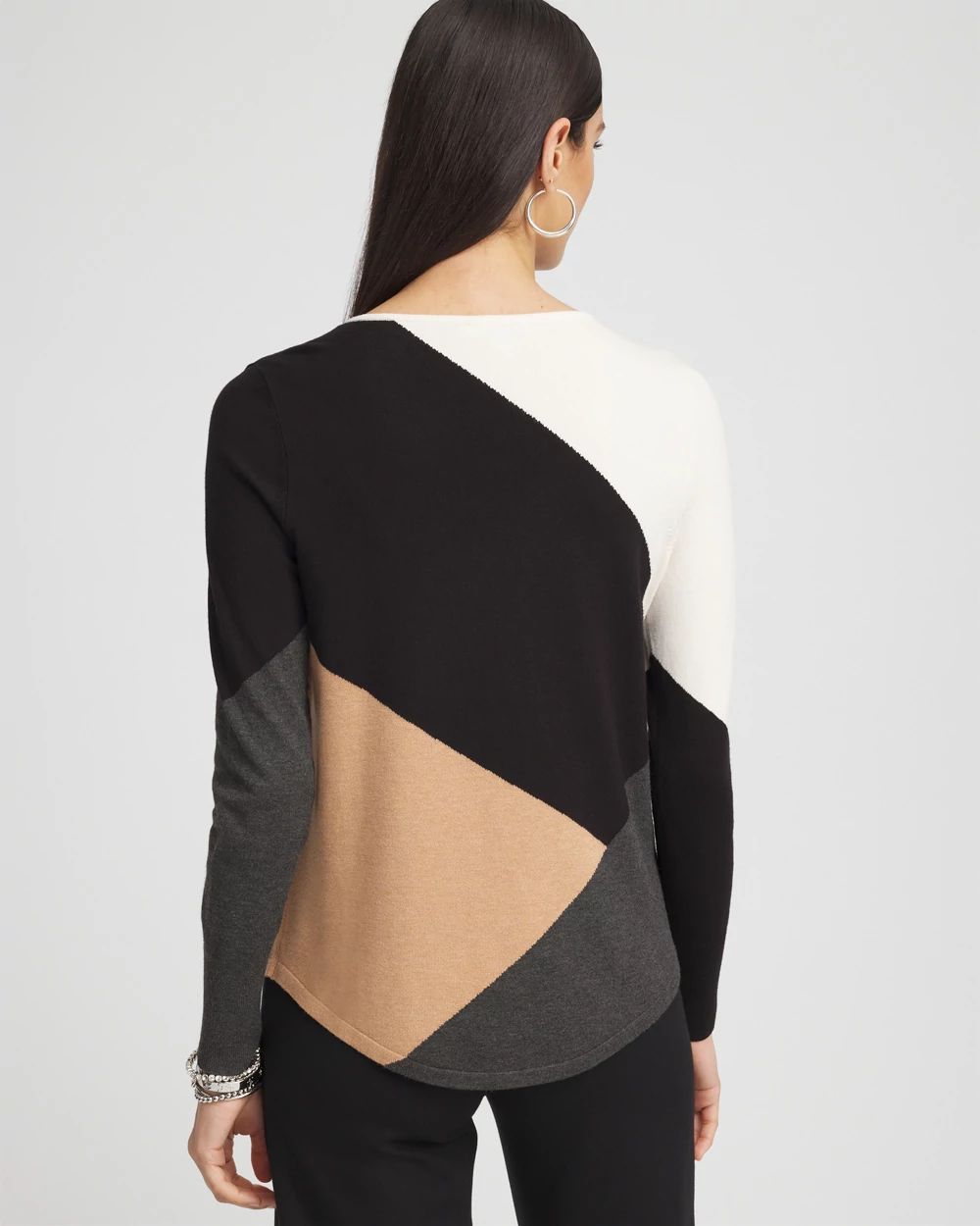 Colorblock V-Neck Pullover