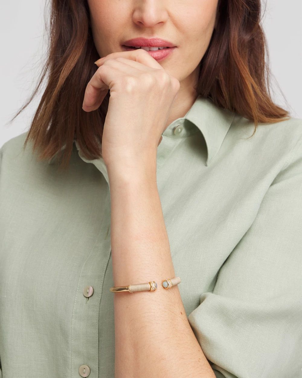 Mint Wrapped Cuff Bracelet click to view larger image.