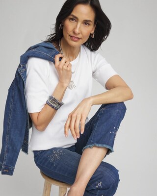 Jewel Neck Tee click to view larger image.
