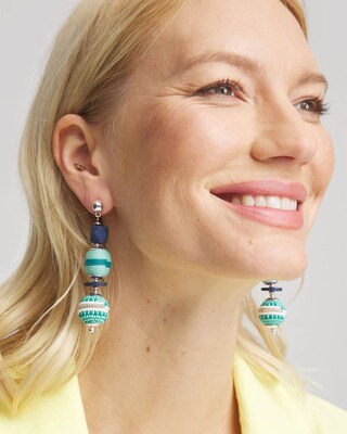 Mango Wood Thread Wrapped Earrings click to view larger image.