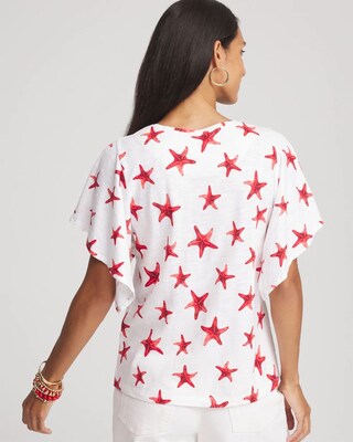Starfish Handkerchief-Sleeve Slub Tee click to view larger image.