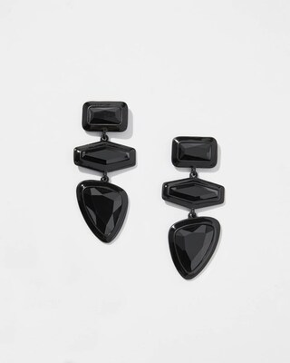 Black Linear Drop Earrings