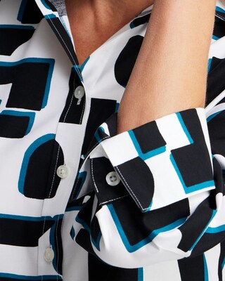 No Iron™ Stretch Block Print Shirt