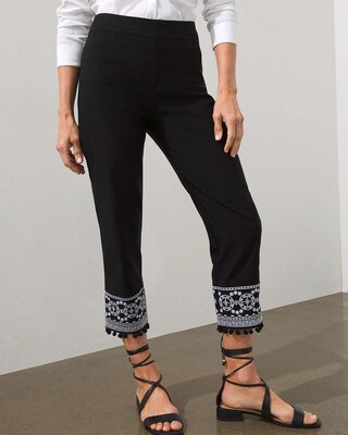 Brigitte Pull-On Embellished Hem Crops