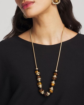 Adjustable Beaded Short Necklace click to view larger image.