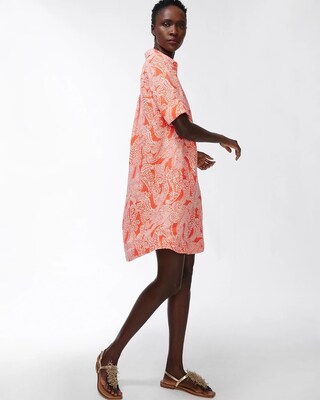 Linen Paisley Popover Dress