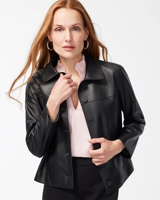 Black Label Cropped Leather Jacket