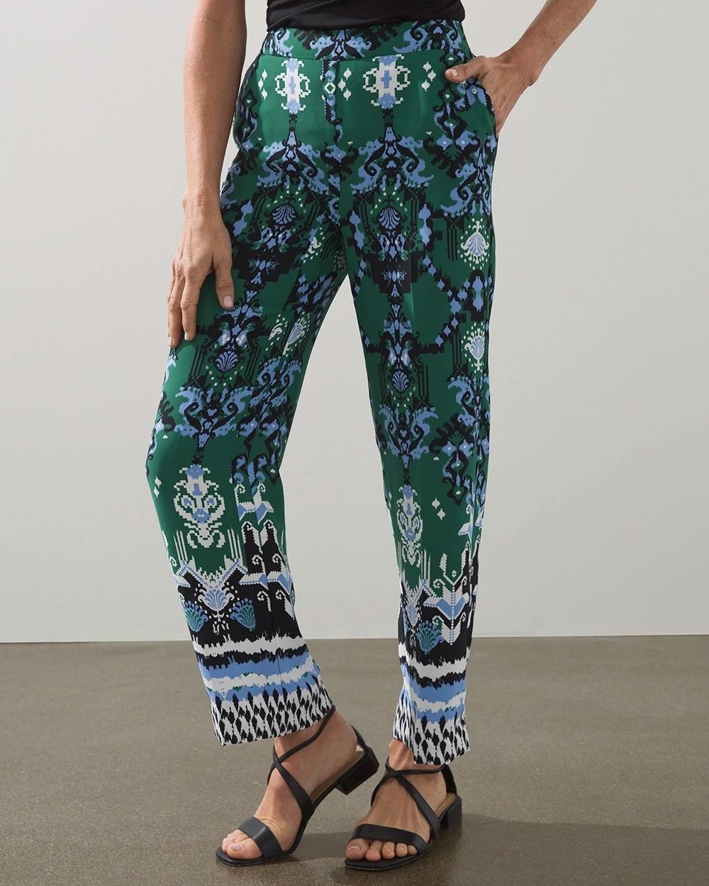 Ikat Wide Leg Soft Crops