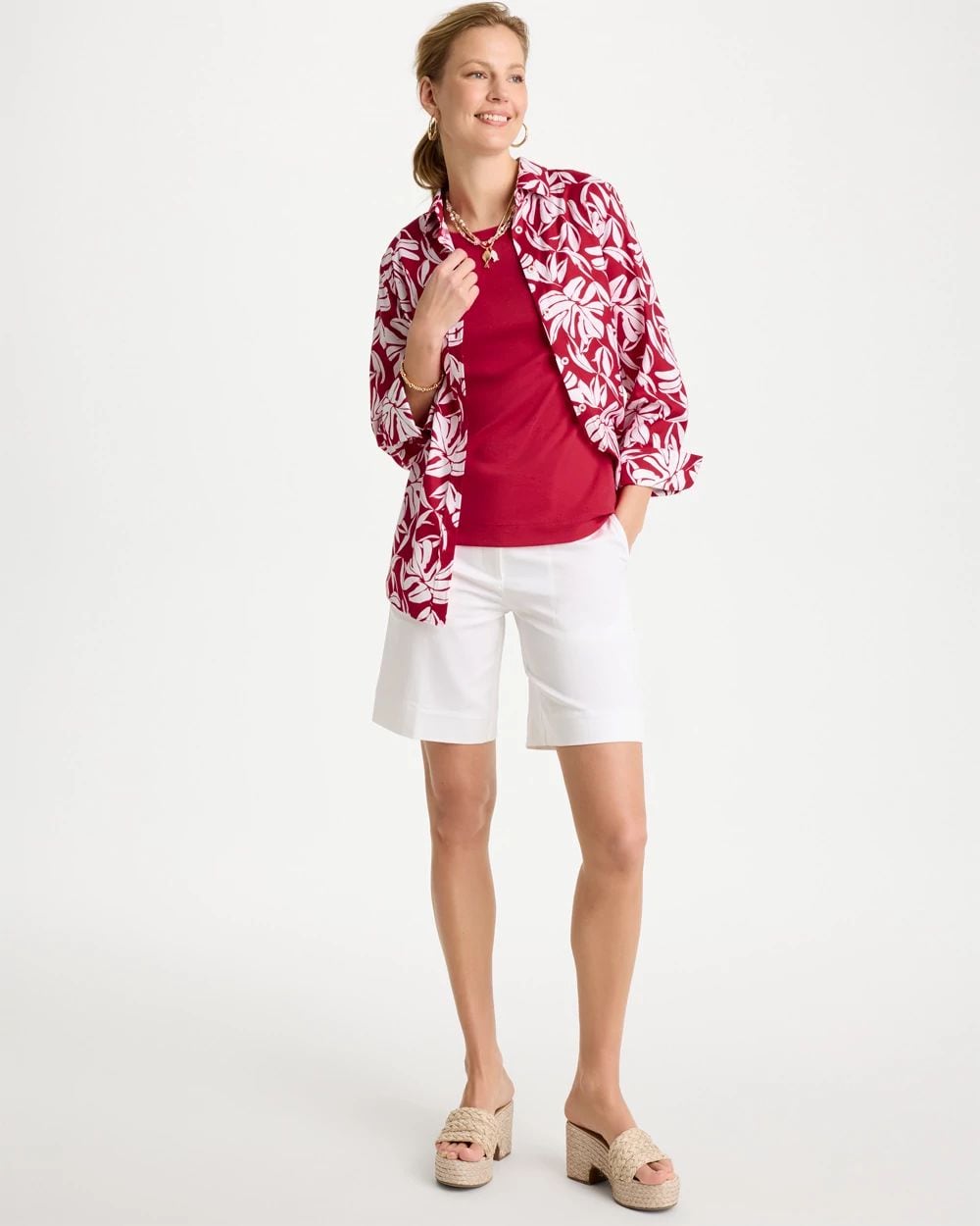 Pima Elbow Sleeve Tee click to view larger image.