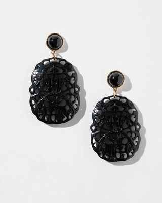 Black Jade Crochet Earrings