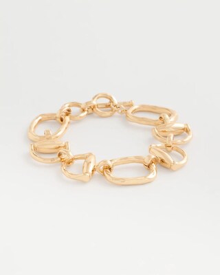 Goldtone Open Link Toggle Bracelet