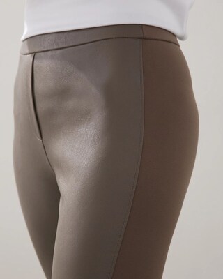 Faux-Leather Front Ponte Leggings