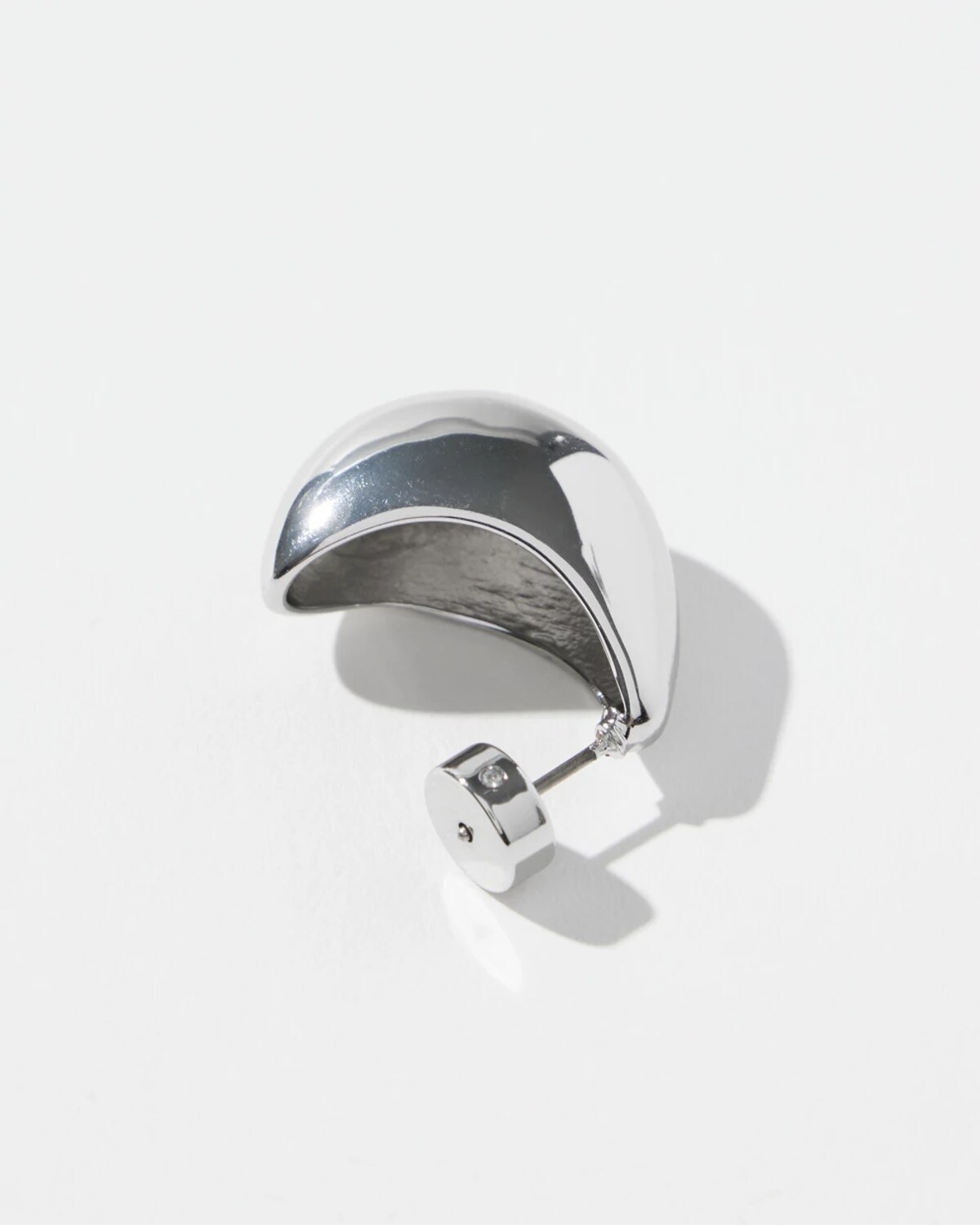 Chico's Silver Tone Huggie Hoop Earring | In Silver