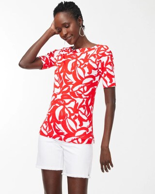 Pima Leaf Print Everyday Tee