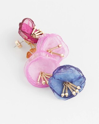 No Droop® Multi Floral Drop Earrings click to view larger image.