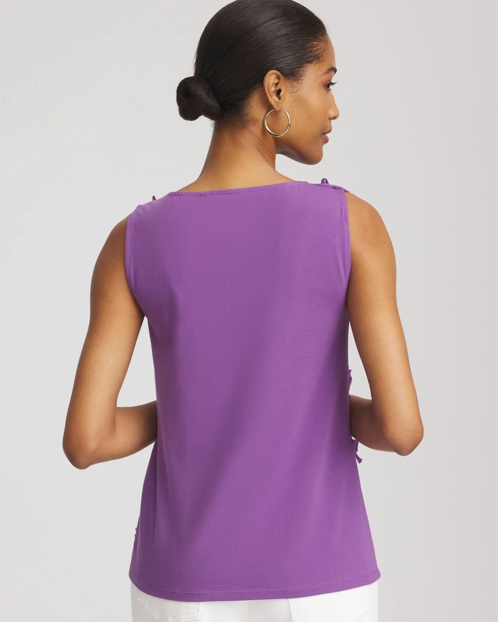 Sleeveless Ruffle-Appliqué Tank Top