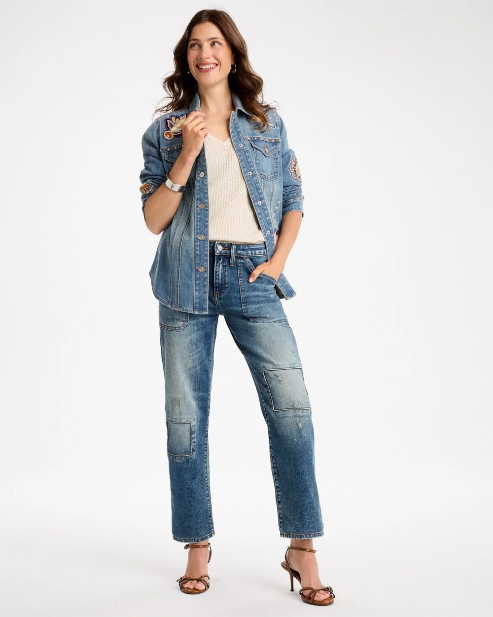 Vintage Boyfriend Utility Crop Jeans click to view larger image.