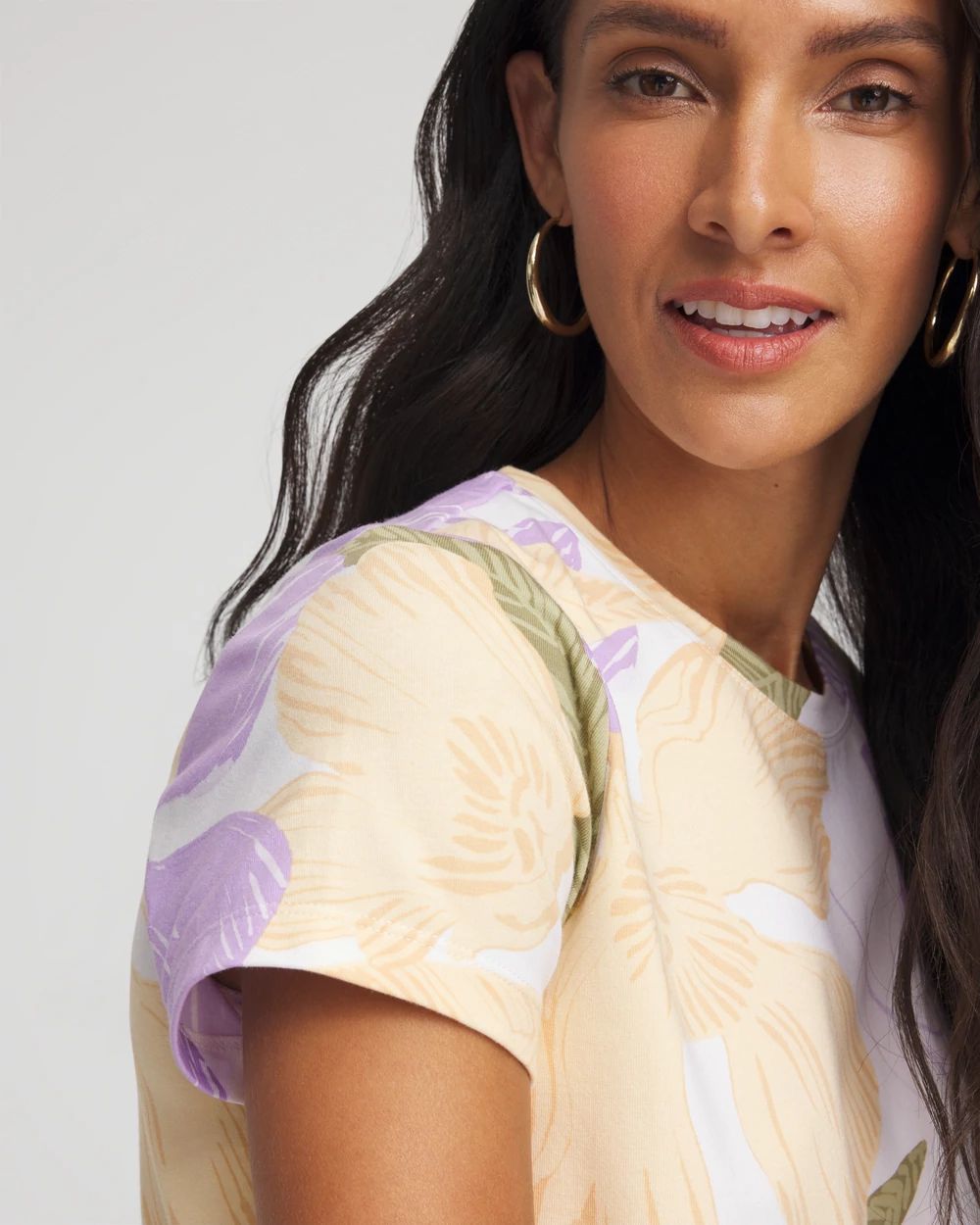 Pastel Floral Cap-Sleeve Tee